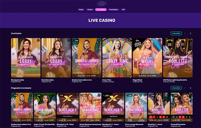 NeonVegas Live Casino